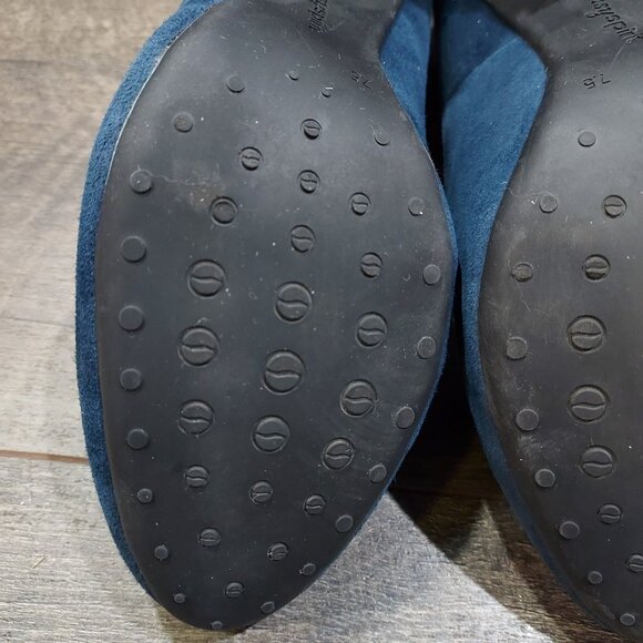 Shoes Easy Spirit Blue Suede 3 Inch High Heel Pumps Anti Gravity USA Size 7.5 - Picture 12 of 13